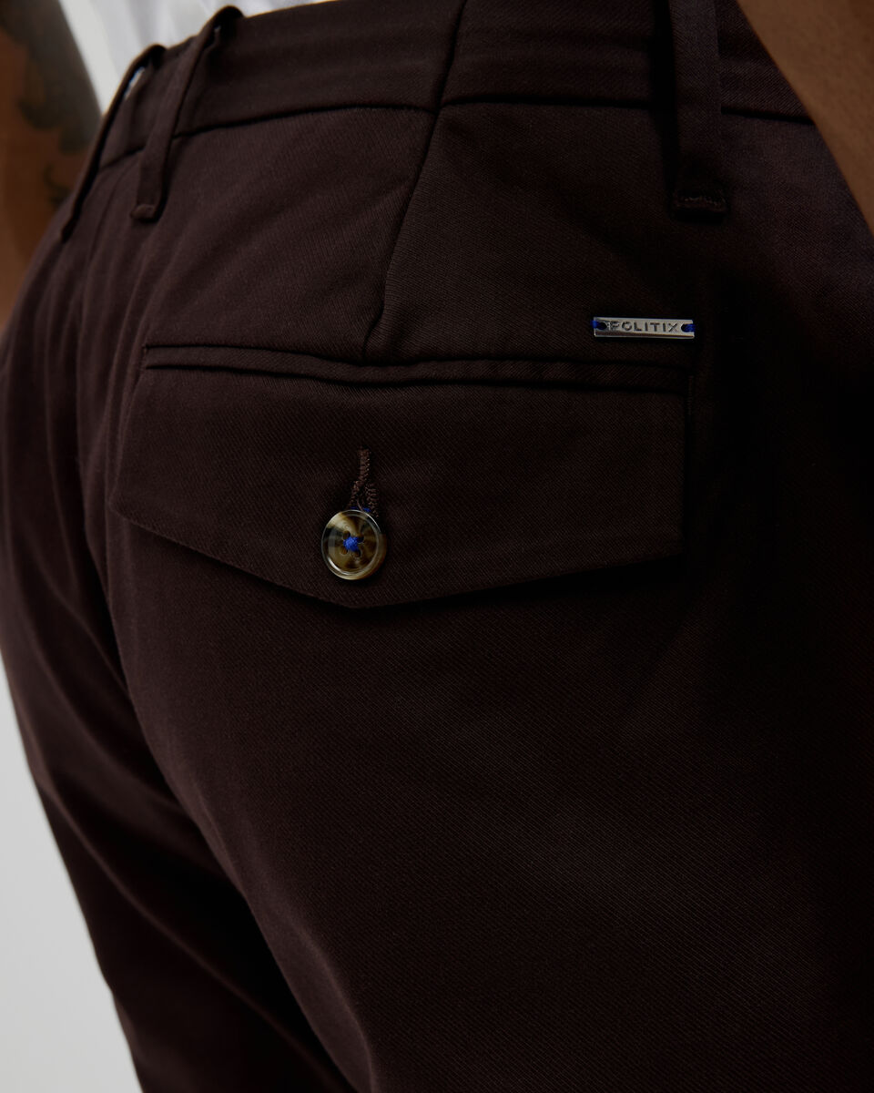 Ultra Slim Cotton-Tencel Chino, Chocolate, hi-res